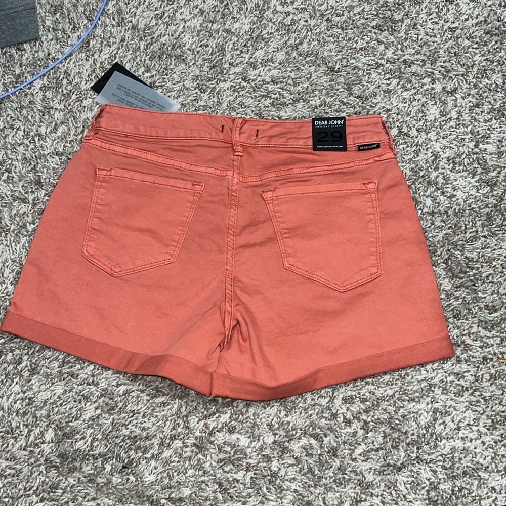 Gorgeous dusty coral color to your John jeans in a size 29 rolled up hem line - Picture 4 of 8